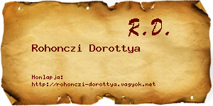 Rohonczi Dorottya névjegykártya